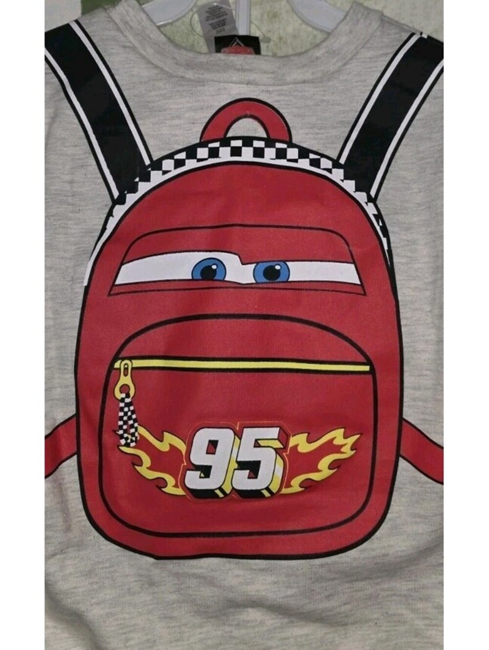 Disney Pixar Cars Lightning McQueen Graphic Kids T-Shirt 4T Gray Long Sleeve SET